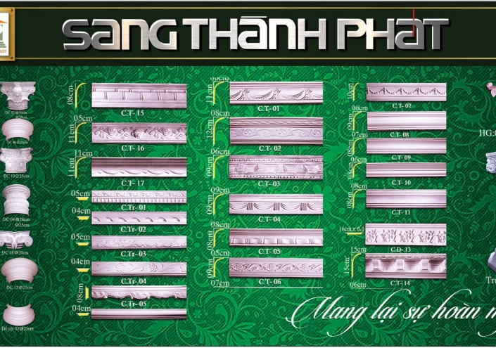 chỉ phào, hoa góc đẹp